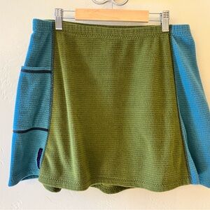 Melly skirt! Large Melanzana Micro Grid Skirt, blue and green